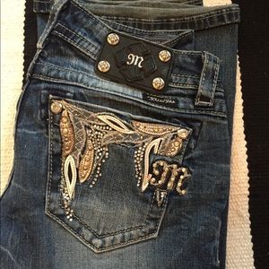Miss Me boot cut stretch jeans 31 inseam size 27